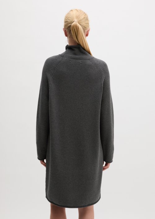 Turtleneck Knit Dress — Middle Grey Melange
