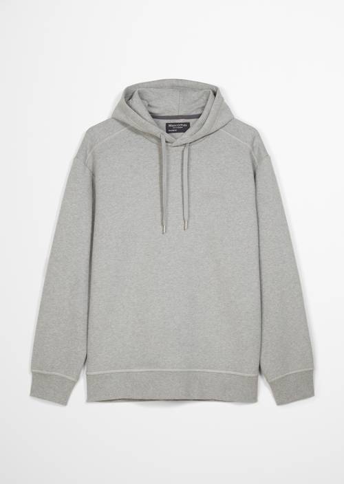 Sweat à capuche coupe décontractée Cloudy Grey Melange en vue isolée sans mannequin