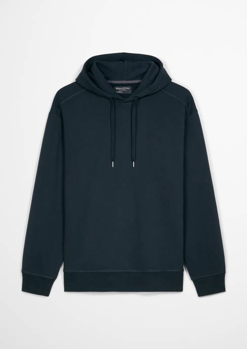 Relaxed sweater with capuchon Dark Navy in vrijstaande weergave zonder model