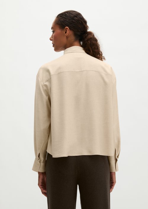 Regular-Fit Blouse — Light Stone Melange
