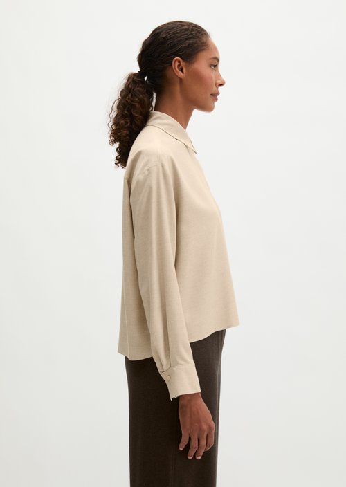 Regular-Fit Blouse — Light Stone Melange