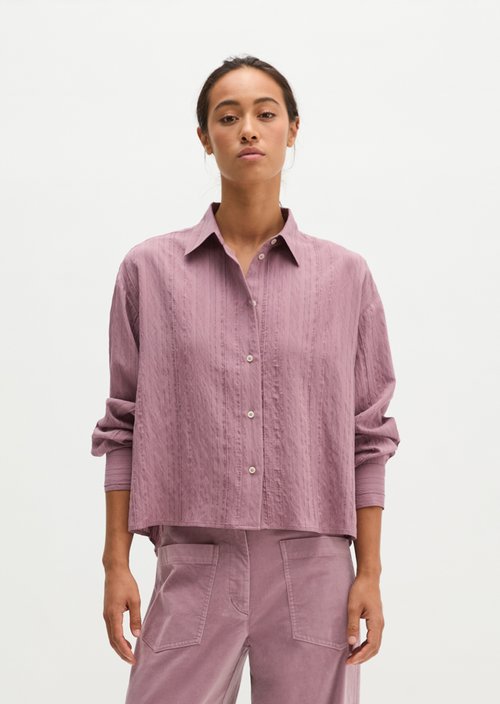 Relaxed Crinkle Blouse — Medium Pink