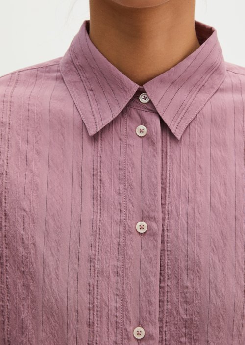 Relaxed Crinkle Blouse — Medium Pink