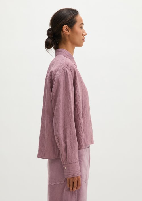 Relaxed Crinkle Blouse — Medium Pink