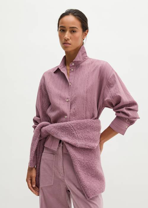 Crinkle-Bluse relaxed Medium Pink in Frontalansicht