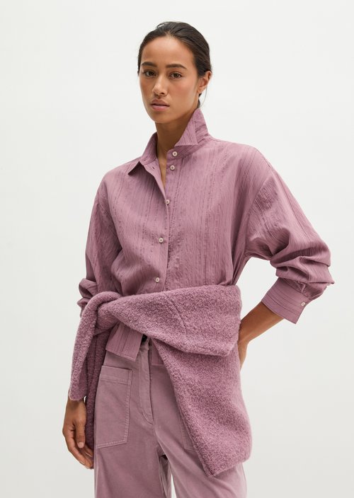 Relaxed Crinkle Blouse — Medium Pink