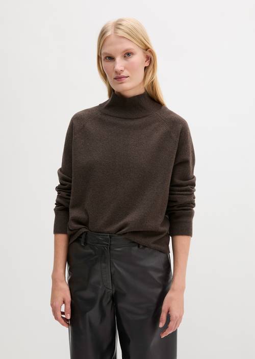 Pull en maille douce Stone Brown Melange en vue de face