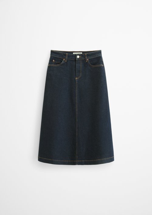 A-Line Denim Skirt — Dark Rinsed Wash