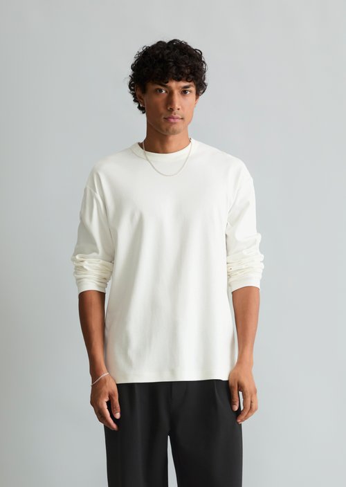 Heavyweight Long-Sleeve Relaxed Fit — Silky White