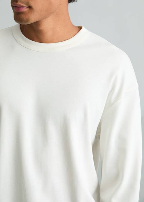 T-shirt à manches longues ample et épais Silky White en vue détaillée