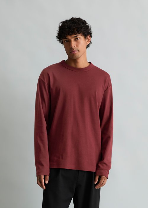 Heavyweight Long-Sleeve Relaxed Fit — Burgundy