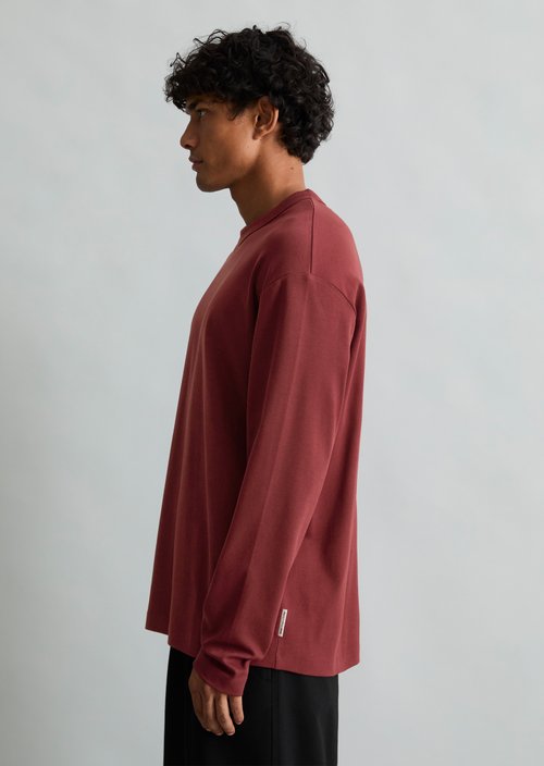 Heavyweight Long-Sleeve Relaxed Fit — Burgundy