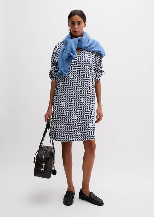 Print-Kleid regular Medium Blue in Frontalansicht