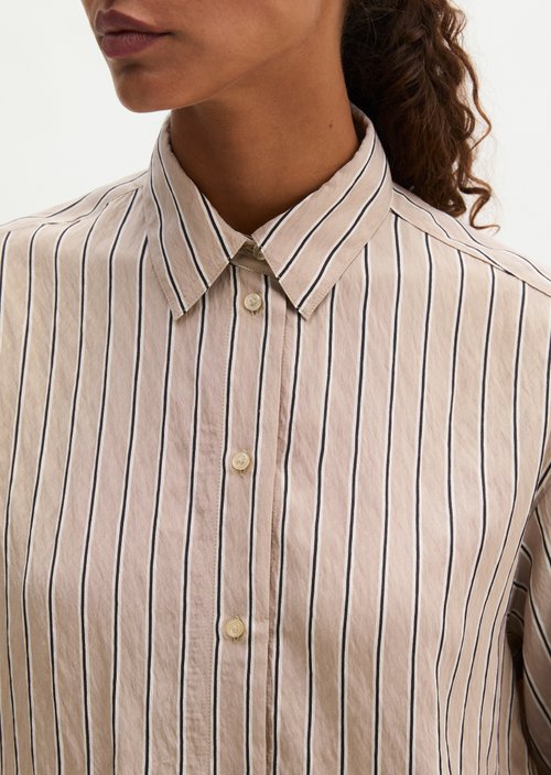 Regular-Fit Striped Shirt — Medium Beige