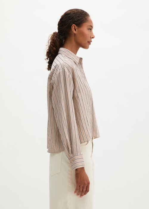 Regular-Fit Striped Shirt — Medium Beige