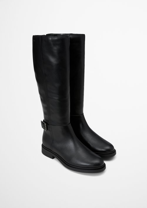 Paula Model Long-Shaft Boots — Black