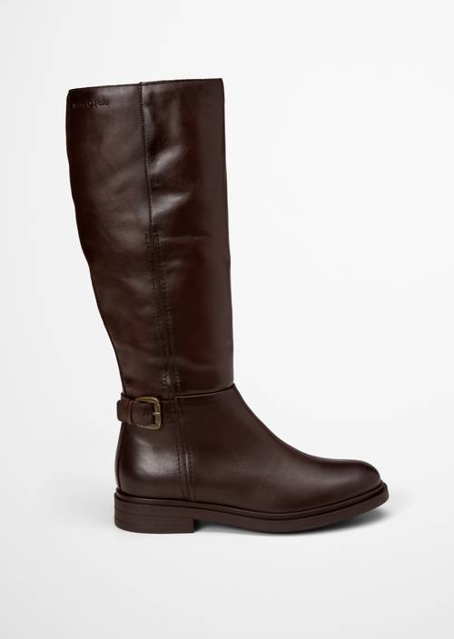 Langschaftstiefel Model Paula Dark Brown Ansicht rechter Schuh von außen