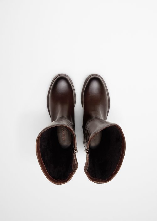 Paula Model Long-Shaft Boots — Dark Brown