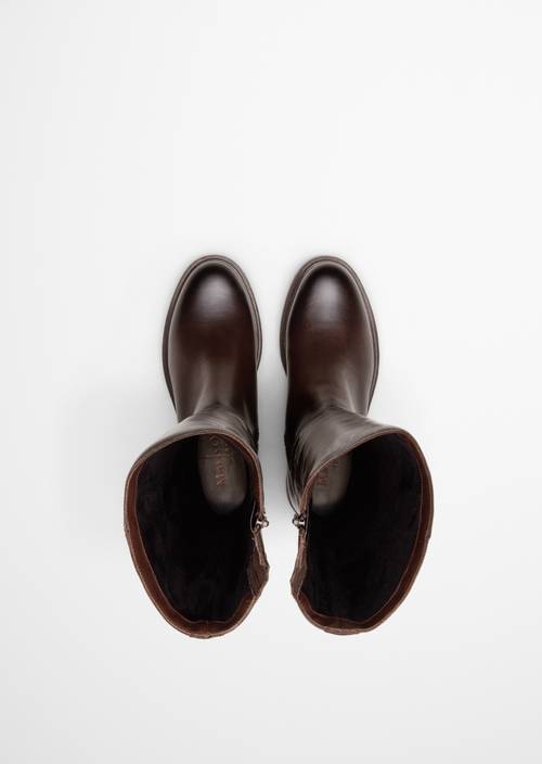 Langschaftstiefel Model Paula Dark Brown in Ansicht von oben