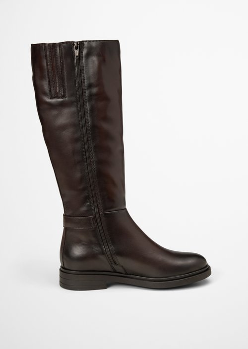 Paula Model Long-Shaft Boots — Dark Brown