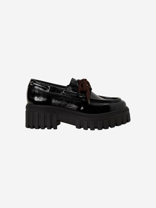 Chaussures à lacets à plateforme, modèle Vala Black vue extérieure de la chaussure droite