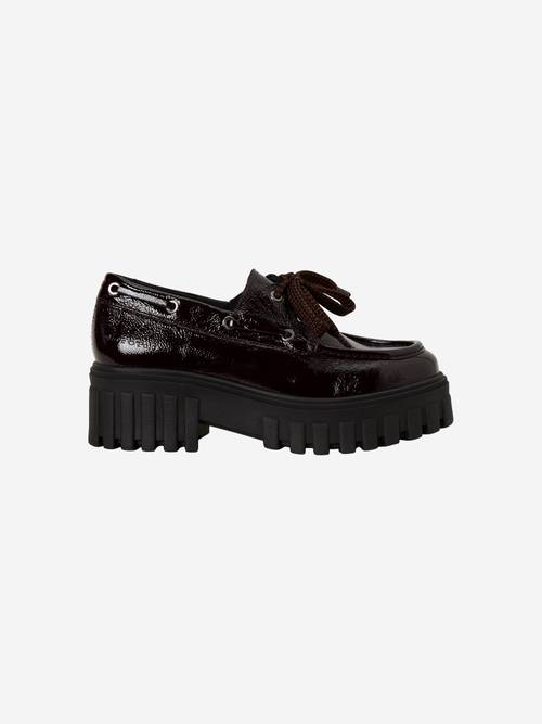 Chaussures à lacets à plateforme, modèle Vala Black Cherry vue extérieure de la chaussure droite
