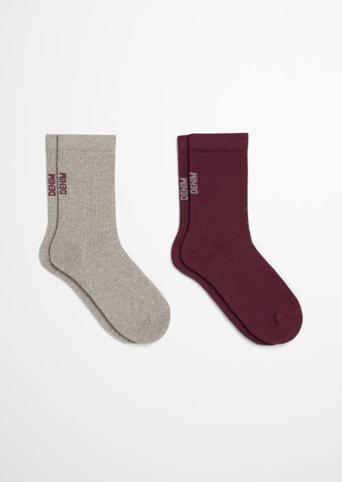 Ponožky s žebrováním Dark Red - Obrázek produktu 1