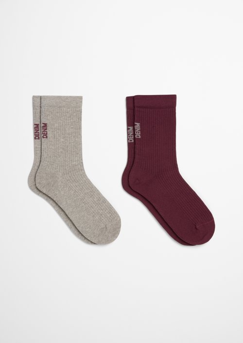 Ripp-Socken — Dark Red