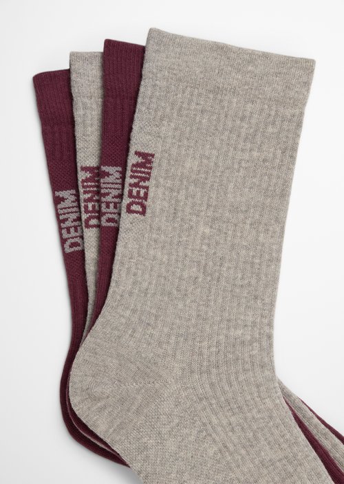 Ripp-Socken — Dark Red