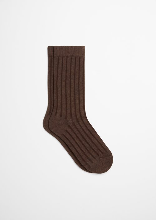 Ribbed Socks — Espresso Brown