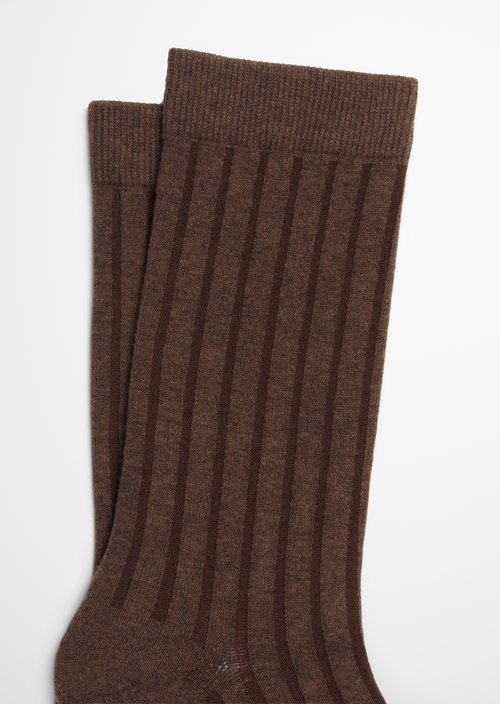Ribbed Socks — Espresso Brown