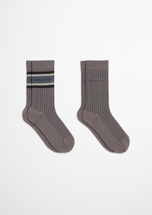 Ribbed Socks — Dark Beige