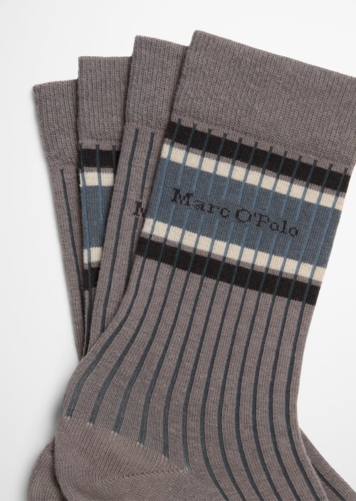 Ribbed Socks — Dark Beige