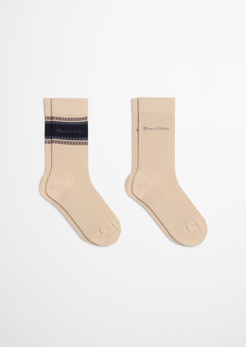 Ribbed Socks — Light Beige