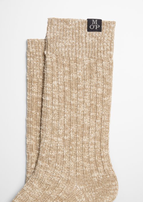 Ribbed Socks — Light Beige