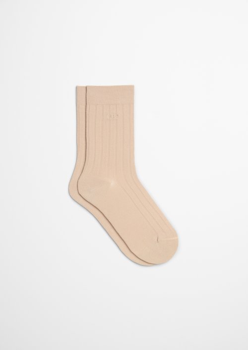 Ribbed Socks — Natural