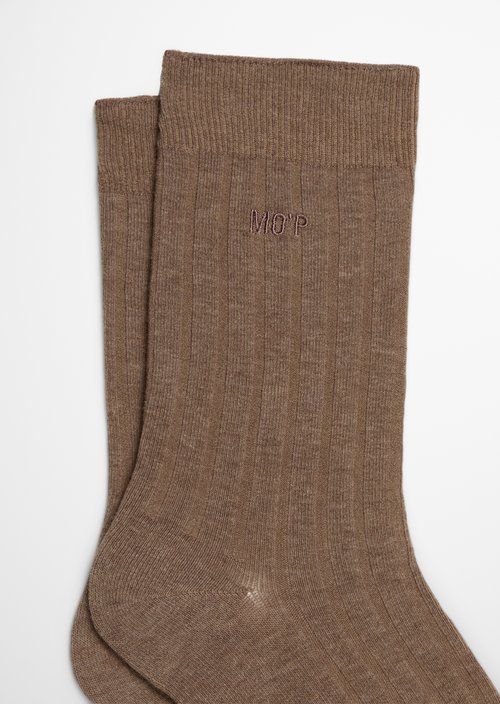 Ribbed Socks — Stone Taupe Melange