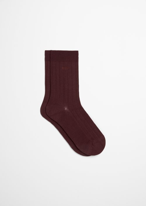 Ribbed Socks — Black Cherry