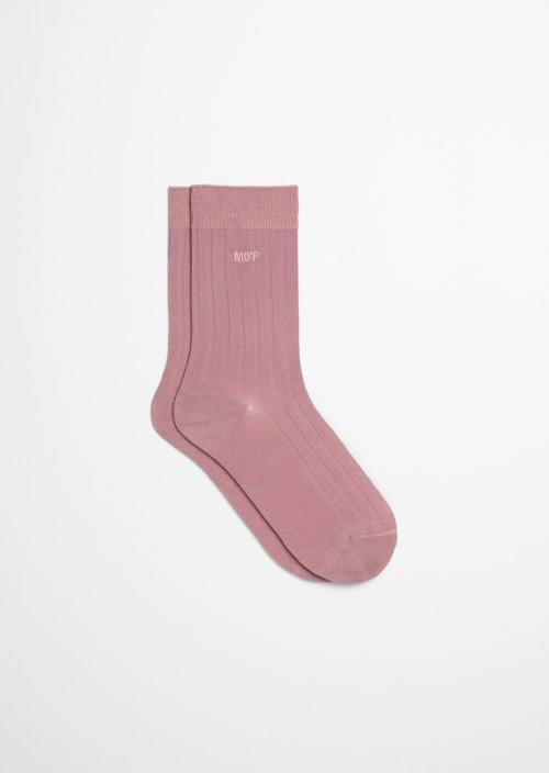 Ribbed Socks — Misty Rose