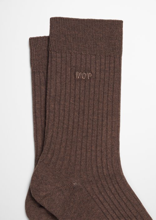 Ribbed Socks — Burnt Coffee