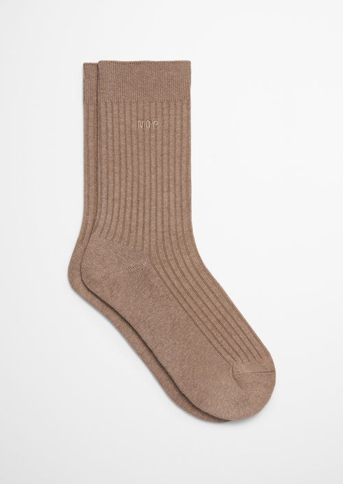 Ribbed Socks — Earthy Taupe