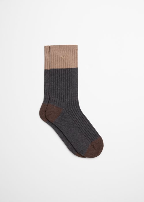 Ribbed Socks — Medium Grey