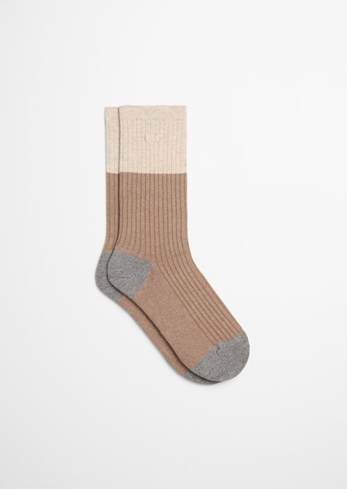 Ribbed Socks — Medium Brown