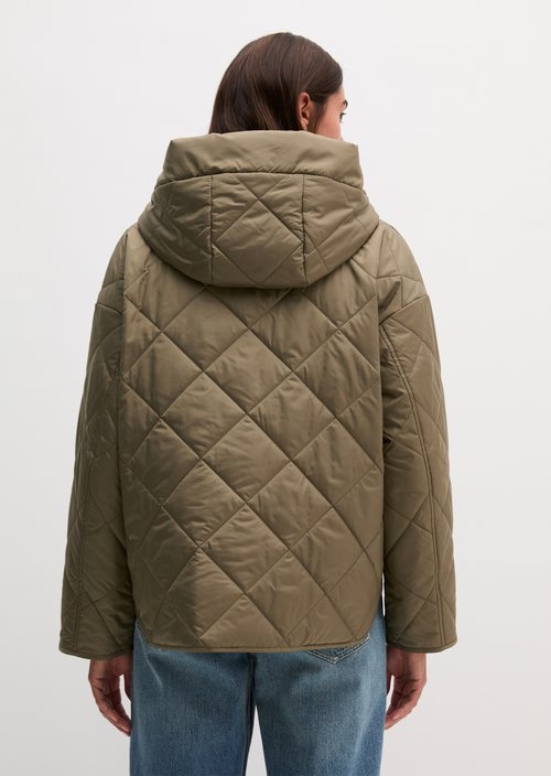 Relaxed-Fit Hooded Quilted Jacket — Milky Brown