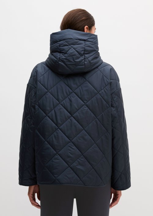 Relaxed-Fit Hooded Quilted Jacket — Manic Midnight