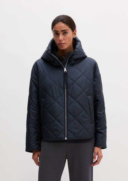Relaxed-Fit Hooded Quilted Jacket — Manic Midnight