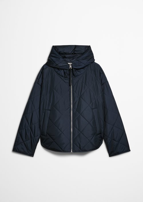 Relaxed-Fit Hooded Quilted Jacket — Manic Midnight