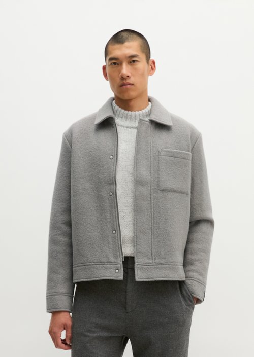 Regular-Fit Wool Blouson — Driftwood Haze