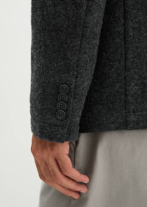 Jerseyblazer regular Dark Grey Melange in Detailansicht