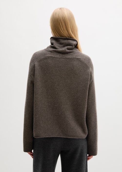 Regular-Fit Knit Sweater — Stone Brown Melange